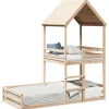 vidaXL Etagenbett mit Dach 80x200 cm Massivholz Kiefer2012220* Betten|Leitern
