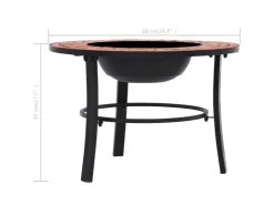vidaXl Feuerstelle Mosaik Keramik Terracotta 68 cm* Mosaik