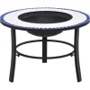 vidaXl Feuerstelle Mosaik Keramik Blau und Weiß 68 cm