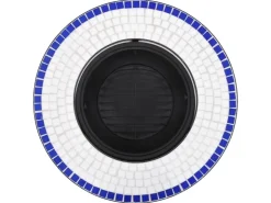 vidaXl Feuerstelle Mosaik Keramik Blau und Weiß 68 cm