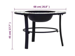 vidaXL Feuerstelle Mosaik Keramik Grün 68 cm