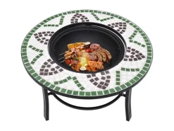 vidaXL Feuerstelle Mosaik Keramik Grün 68 cm