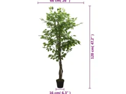 vidaXL Ficusbaum Künstlich 630 Blätter 120 cm Grün* Kunstpflanzen