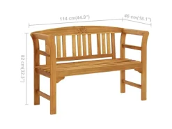 vidaXL Gartenbank 114 cm Massivholz Akazie* Sitzbänke