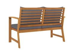 vidaXL Gartenbank 120 cm mit Dunkelgrauen Kissen Massivholz Akazie* Kissen