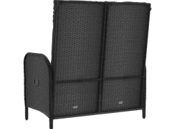 vidaXL Gartenbank mit Liegefunktion & Kissen 107cm Poly Rattan Schwarz* Kissen