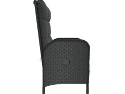 vidaXL Gartenbank mit Liegefunktion & Kissen 107cm Poly Rattan Schwarz* Kissen