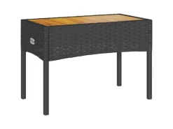 vidaXL Gartenbank 2-Sitzer mit Kissen und Tisch Schwarz Poly Rattan* Sitzbänke