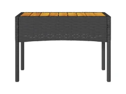 vidaXL Gartenbank 2-Sitzer mit Kissen und Tisch Schwarz Poly Rattan* Sitzbänke