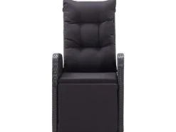 vidaXL Gartensessel mit Kissen 2 Stk. Verstellbar Schwarz Poly Rattan Stahl* Kissen