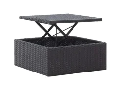 vidaXL Garten-Sonneninsel mit Dach Schwarz Poly Rattan