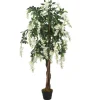 vidaXL Glyzinienbaum Künstlich 840 Blätter 120 cm Grün und Weiß* Kunstpflanzen