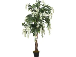 vidaXL Glyzinienbaum Künstlich 840 Blätter 120 cm Grün und Weiß* Kunstpflanzen