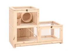 vidaXL Hamsterkäfig 81x40x60 cm Massivholz Tanne