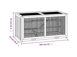 vidaXL Hamsterkäfig 104x52x54 cm Massivholz Tanne* Kleintierbedarf