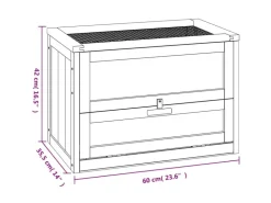 vidaXL Hamsterkäfig 60x35,5x42 cm Massivholz Tanne