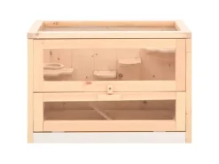vidaXL Hamsterkäfig 60x35,5x42 cm Massivholz Tanne