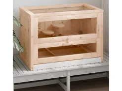 vidaXL Hamsterkäfig 60x35,5x42 cm Massivholz Tanne