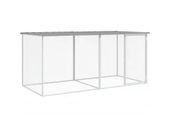 vidaXL Hühnerkäfig mit Dach Hellgrau 203x98x90 cm Verzinkter Stahl