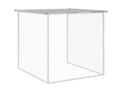 vidaXL Hühnerkäfig mit Dach Hellgrau 203x98x90 cm Verzinkter Stahl