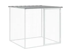 vidaXL Hühnerkäfig mit Dach Hellgrau 203x98x90 cm Verzinkter Stahl