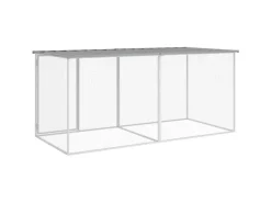 vidaXL Hühnerkäfig mit Dach Hellgrau 203x98x90 cm Verzinkter Stahl