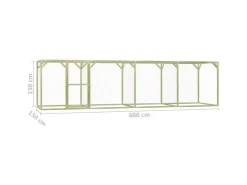 vidaXL Hühnerkäfig 1,5x6x1,5 m Imprägniertes Kiefernholz