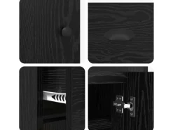 vidaXL Highboard Schwarz Eichen-Optik 70 x 35,5 x 67,5 cm 881419