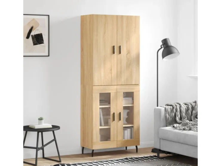 vidaXL Highboard Sonoma-Eiche 69,5x34x180 cm Holzwerkstoff 3195750