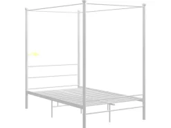 vidaXL Himmelbett Weiß Metall 140x200 cm651111