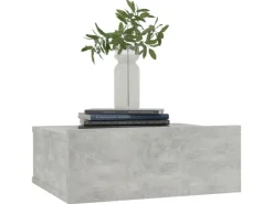 vidaXL Hängender Nachttisch Betongrau 40x30x15 cm Holzwerkstoff