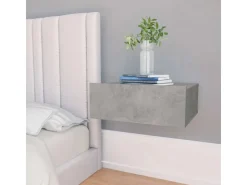 vidaXL Hängender Nachttisch Betongrau 40x30x15 cm Holzwerkstoff