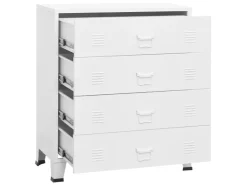 vidaXL Industrial Kommode mit Schubladen Weiß 78x40x93 cm Metall