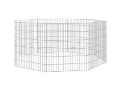 vidaXL Kaninchenkäfig 8 Paneele 54x60 cm Verzinktes Eisen