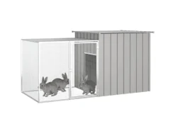 vidaXL Kaninchenkäfig Grau 200x91x100 cm Verzinkter Stahl