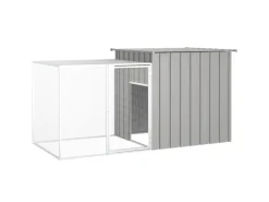 vidaXL Kaninchenkäfig Grau 200x91x100 cm Verzinkter Stahl