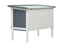 vidaXL Kaninchenstall 1 Ebene Grau Holz* Kleintierbedarf