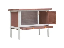 vidaXL Kaninchenstall 1 Ebene Braun Holz* Kleintierbedarf