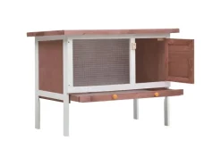 vidaXL Kaninchenstall 1 Ebene Braun Holz* Kleintierbedarf