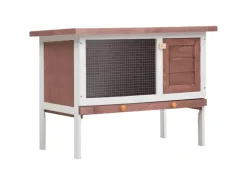 vidaXL Kaninchenstall 1 Ebene Braun Holz* Kleintierbedarf