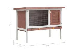 vidaXL Kaninchenstall 1 Ebene Braun Holz* Kleintierbedarf