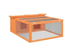 vidaXL Kaninchenstall Braun 117,5x97x47,5 cm Massivholz Kiefer* Kleintierbedarf