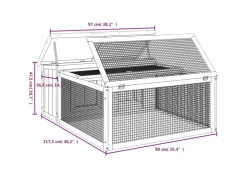 vidaXL Kaninchenstall Braun 117,5x97x47,5 cm Massivholz Kiefer* Kleintierbedarf