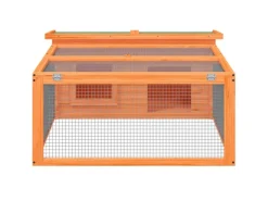 vidaXL Kaninchenstall Braun 117,5x97x47,5 cm Massivholz Kiefer* Kleintierbedarf