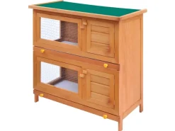 vidaXL Kaninchenstall Kleintierhaus Hasenstall 4 Türen Holz* Kleintierbedarf