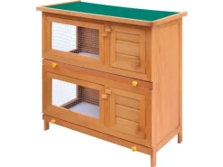 vidaXL Kaninchenstall Kleintierhaus Hasenstall 4 Türen Holz* Kleintierbedarf