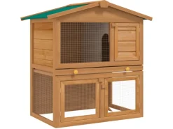 vidaXL Kaninchenstall Kleintierhaus Hasenstall 3 Türen Holz* Kleintierbedarf