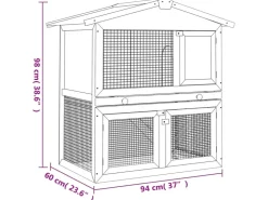 vidaXL Kaninchenstall Kleintierhaus Hasenstall 3 Türen Holz* Kleintierbedarf