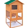 vidaXL Kaninchenstall Kleintierhaus Hasenstall 3 Ebenen Holz* Kleintierbedarf