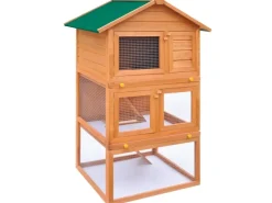vidaXL Kaninchenstall Kleintierhaus Hasenstall 3 Ebenen Holz* Kleintierbedarf